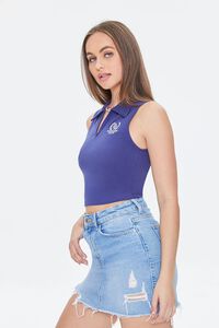 NAVY/WHITE Embroidered Beverly Hills Top, image 2