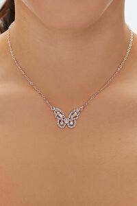 ROSE GOLD Rhinestone Butterfly Necklace, image 1