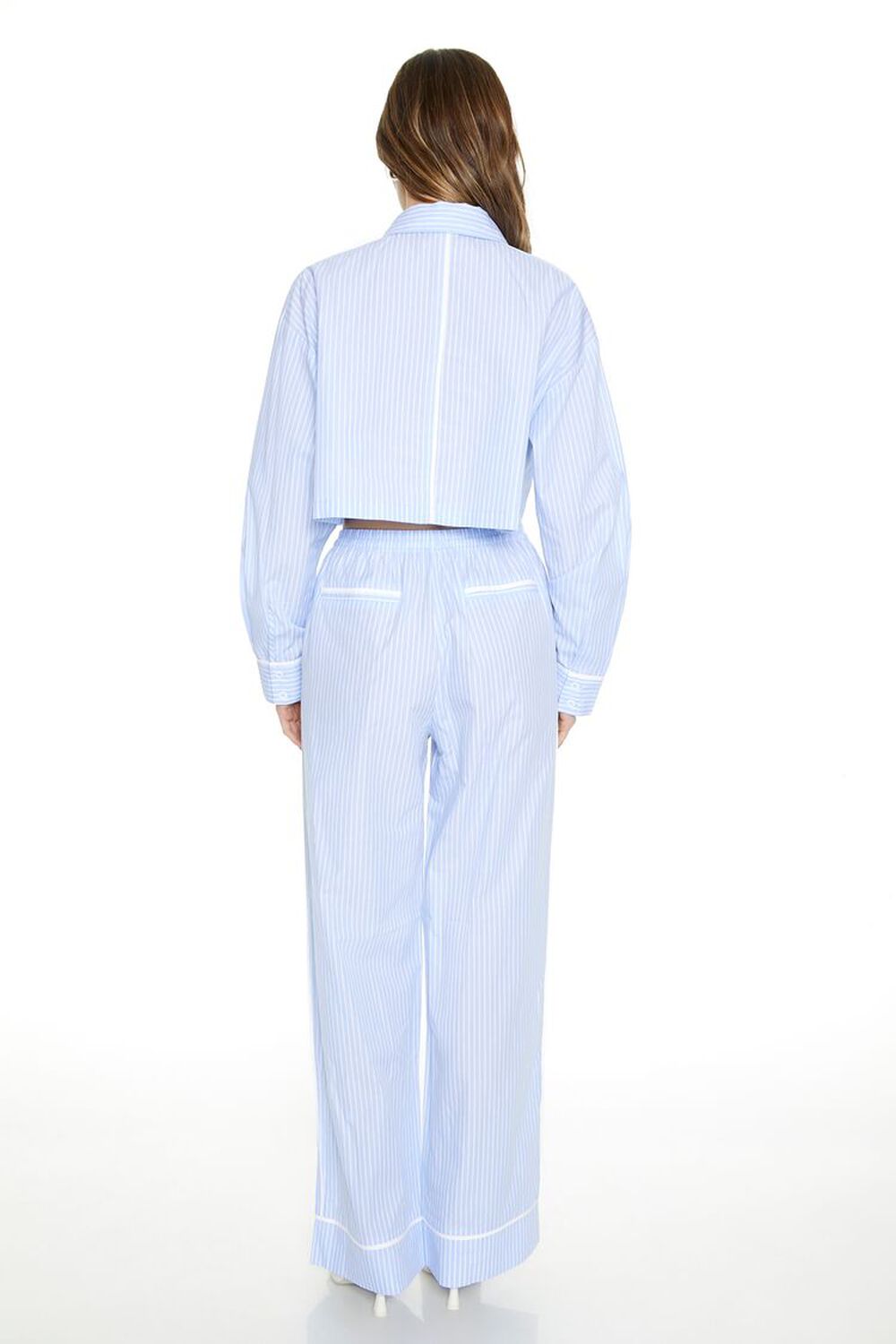 BLUE/WHITE Striped Shirt & Pants Set, image 3