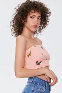 LIGHT PINK/MULTI Butterfly Print Tube Top, image 2
