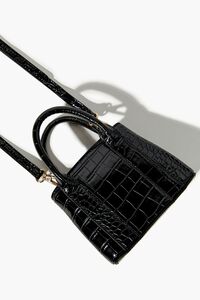 Faux Patent Croc Leather Handbag, image 1