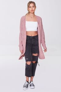 ROSE Marled Open-Front Cardigan Sweater, image 4