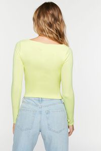 BUTTERFLY GREEN Long-Sleeve Square-Neck Top, image 3
