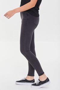 WASHED BLACK Mid-Rise Skinny Jeans, image 3