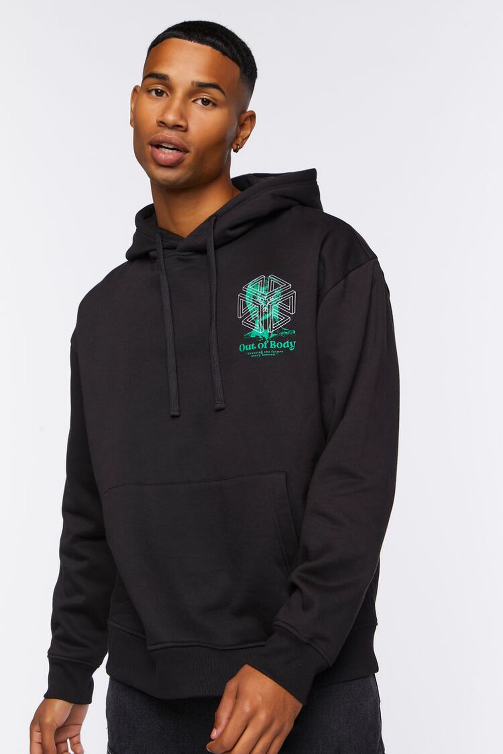 BLACK/MULTI Out of Body Graphic Hoodie, image 1