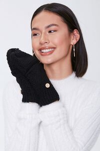 BLACK Convertible Knit Gloves, image 1