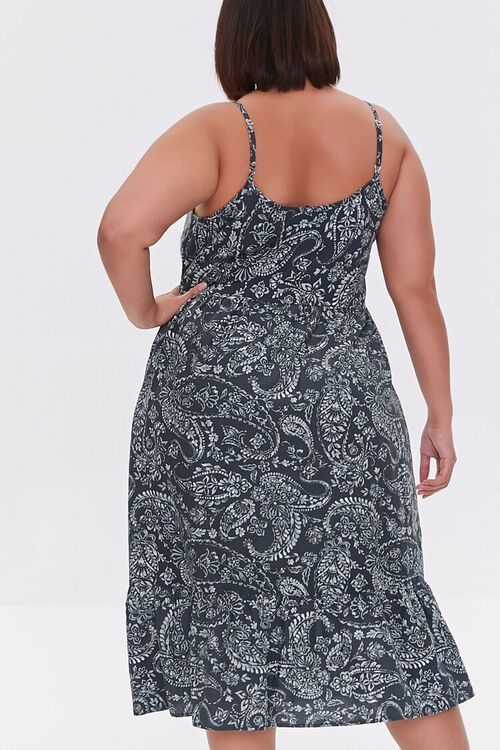 OLIVE/MULTI Plus Size Ornate Print Cami Dress, image 3
