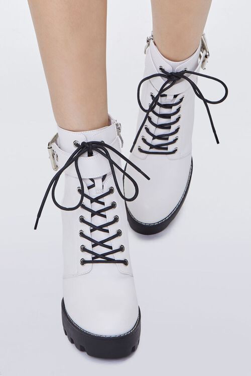 WHITE Buckled Ankle-Strap Booties, image 4
