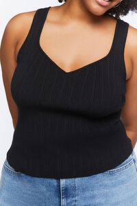 BLACK Plus Size Ribbed Sweater-Knit Top, image 5