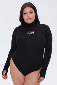 BLACK/WHITE Plus Size Offline Bodysuit, image 6