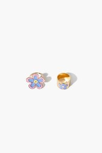 PURPLE/GOLD Flower Ring Set, image 1