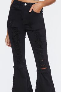 BLACK Distressed High-Rise Flare Jeans, image 6