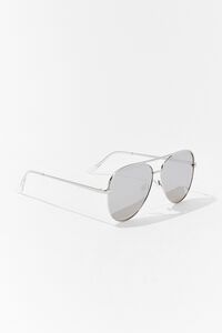 SILVER/SILVER Premium Aviator Sunglasses, image 2