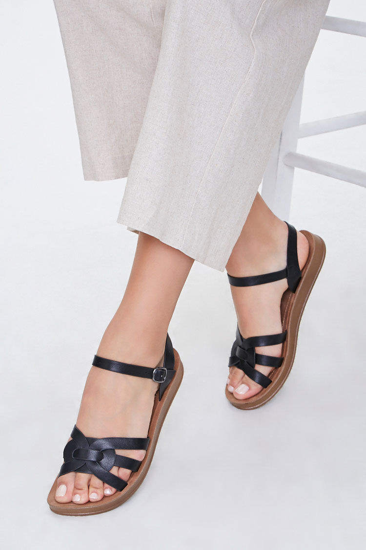 faux leather sandals forever 21