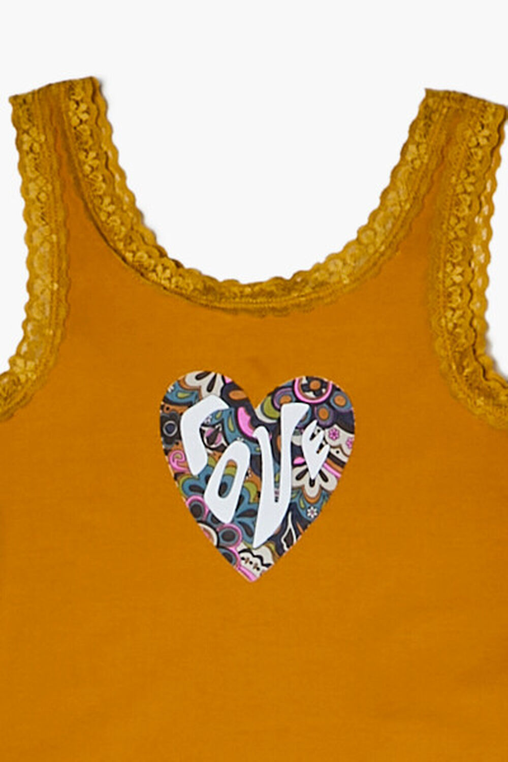 YELLOW/MULTI Girls Love Heart Graphic Tank Top (Kids), image 3