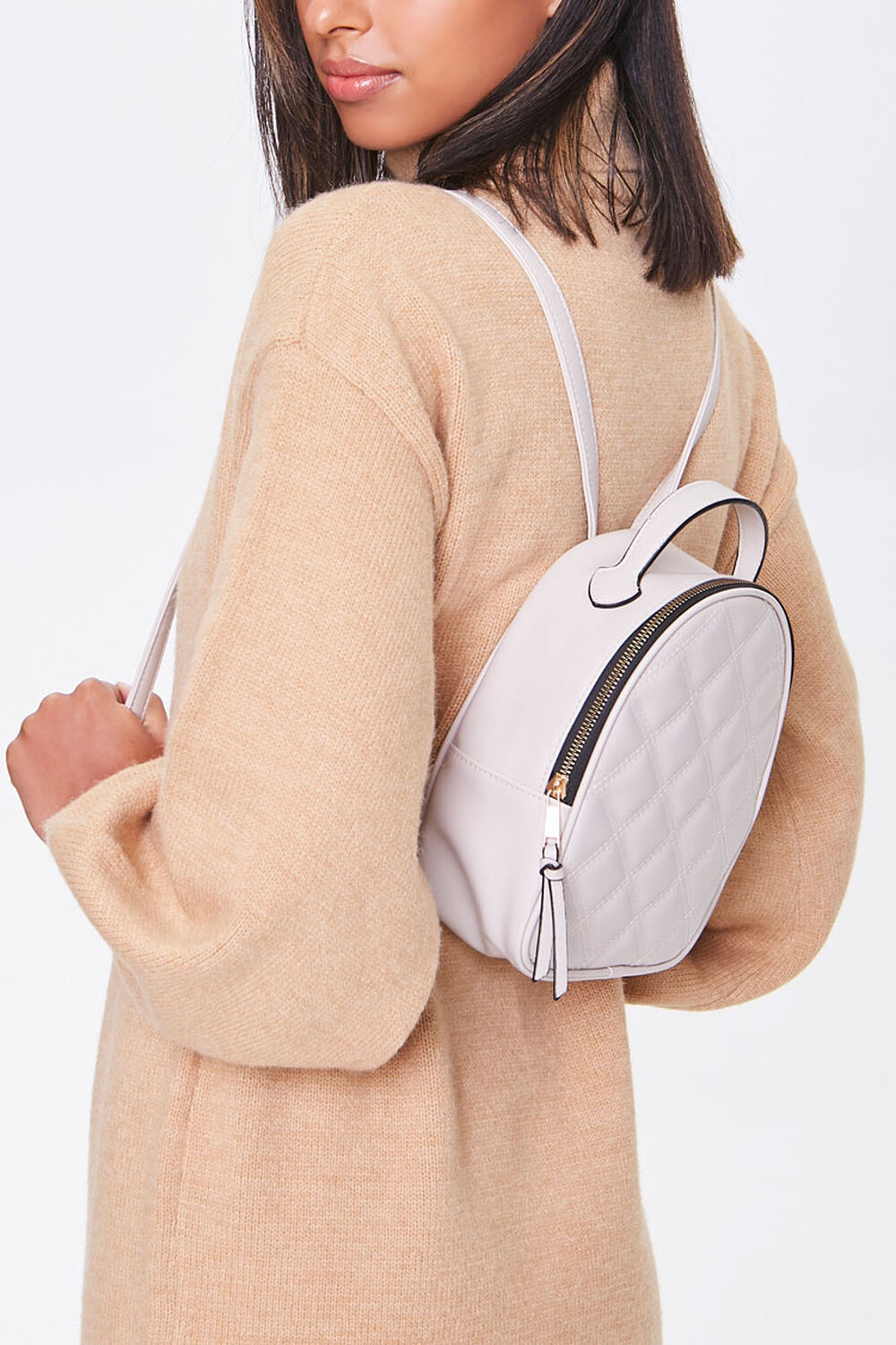 CREAM Quilted Faux Leather Backpack, image 1