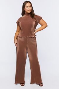 ESPRESSO Plus Size Plisse Top & Pants Set, image 6