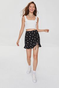 BLACK/MULTI Floral Print Mini Skirt, image 5