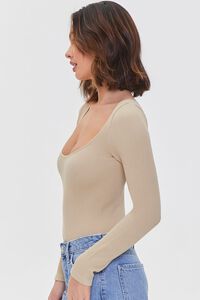 CAPPUCCINO Fitted Long-Sleeve Bodysuit, image 2