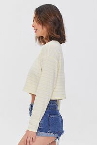 YELLOW/WHITE Striped Cropped Top, image 2