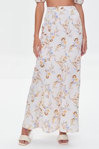 CREAM/MULTI Floral Print Crop Top & Skirt Set, image 5