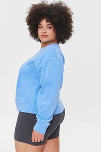BLUE/YELLOW Plus Size Yin Yang Happy Face Pullover, image 2