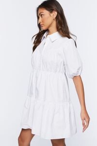 WHITE Tiered Mini Shirt Dress, image 2