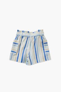 TAUPE/MULTI Girls Belted Striped Shorts (Kids), image 2