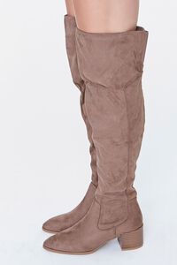 TAUPE Faux Suede Over-the-Knee Boots, image 2