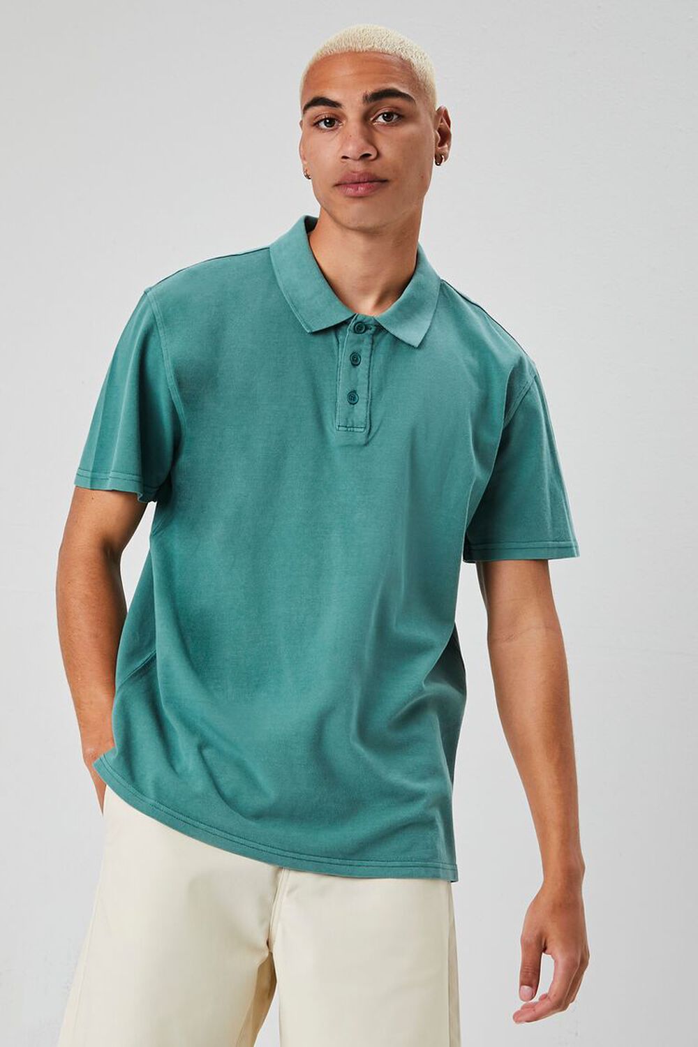 GREEN Vented-Hem Polo Shirt, image 1