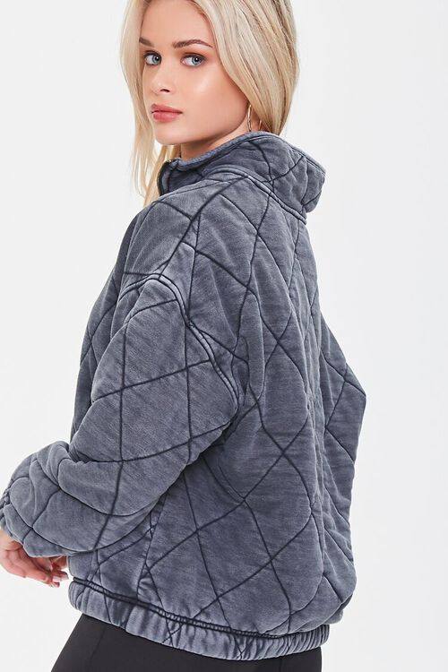 WASHED BLACK Quilted Half-Zip Pullover, image 3
