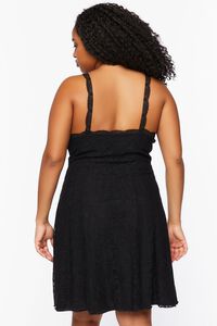BLACK Plus Size Lace Cami Mini Dress, image 3