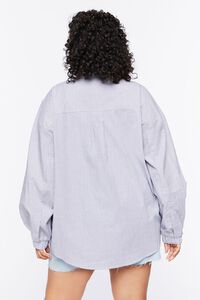 Plus Size Pinstriped Poplin Shirt, image 3