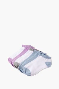 BLUE/LAVENDER Scalloped Ankle Sock Set - 5 pack, image 2