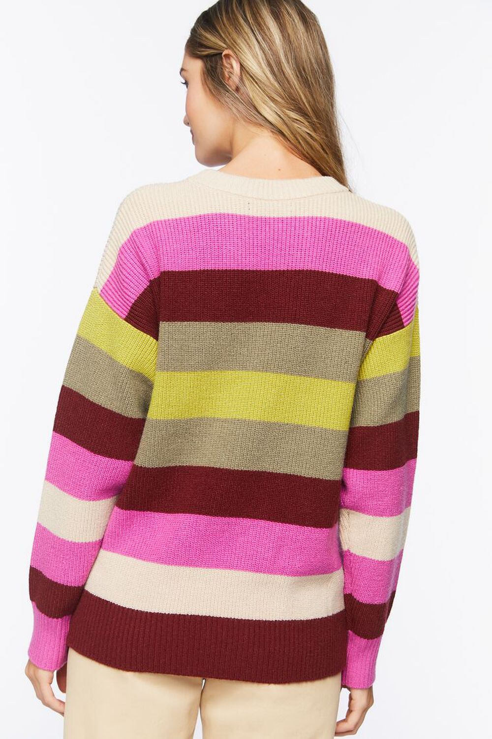 TAN/MULTI Mushroom Graphic Striped Sweater, image 3
