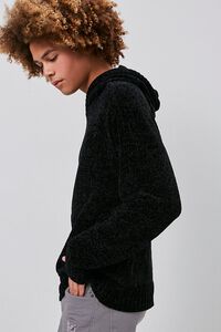 BLACK Chenille Sweater-Knit Hoodie, image 2