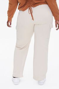 BEIGE Plus Size French Terry Cargo Pants, image 4