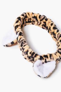 BROWN/MULTI Plush Leopard Headwrap, image 2