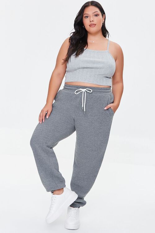 CHARCOAL Plus Size French Terry Joggers, image 1