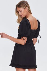 BLACK Puff-Sleeve Mini Dress, image 3