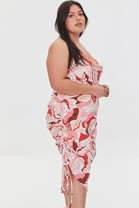 PINK/MULTI Plus Size Tropical Leaf Print Dress, image 2