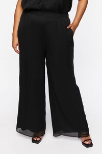 BLACK Plus Size Chiffon Top & Pants Set, image 5