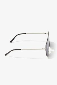 SILVER/BLACK Premium Round Tinted Sunglasses, image 3
