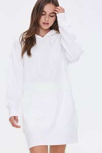 WHITE Mini Hoodie Dress, image 1
