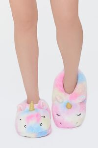PINK/MULTI Plush Unicorn Indoor Slippers, image 4