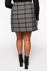 BLACK/MULTI Plus Size Houndstooth Mini Skirt, image 4