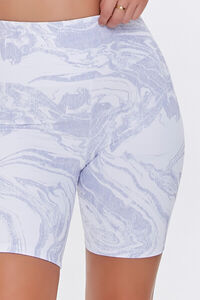 GREY/WHITE Active Marbled Print Biker Shorts, image 5