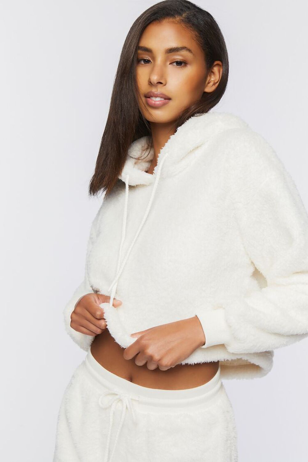 Faux Shearling Lounge Hoodie | Forever 21