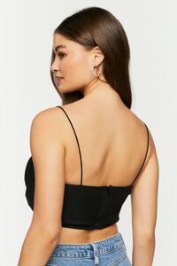 BLACK Shirred Cropped Bustier Cami, image 3