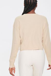 SAND   Waffle Knit Henley Top, image 3